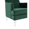 thumbnail image 5 of SAFAVIEH Couture Geode Modern Velvet Solid Wingback Chair, Forest Green, 5 of 6