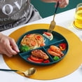 thumbnail image 6 of Portion Control Plate For Adults Weight Loss, Round Bariatric Portion Control Plate, Reusable Wheat Straw Divided Plate With 3 Compartments, Dishwasher & Microwave Safe (4 Pcs), 6 of 7