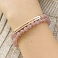 thumbnail image 6 of Custom Engraved Natural Stone Bracelet - Elegant & Bohemian, Handcrafted Friendship Beaded Bracelet with Inspirational Name Phrase, Ideal Christmas Gift for Her,Amethyst, Rose Golden, 6 of 14