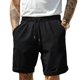 thumbnail image 2 of Ceisia Men's Cotton-Linen Blend Casual Shorts Loose Straight-Leg Breathable Summer Shorts with Drawstring Waist Black M Gifts, 2 of 7