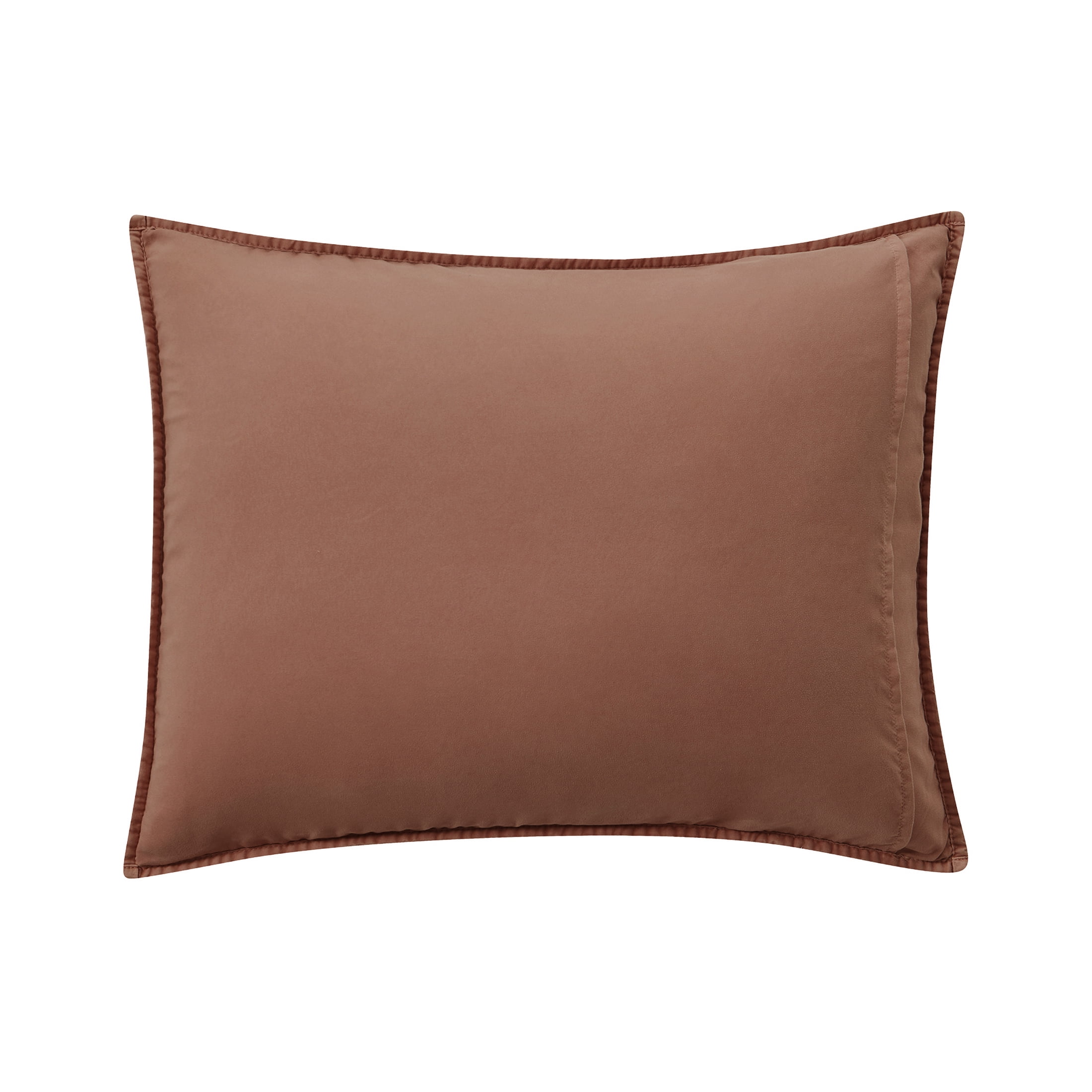 Mainstays Garment Washed Striped Pillow Sham, Standard, Terracotta Orange, 1 Pack