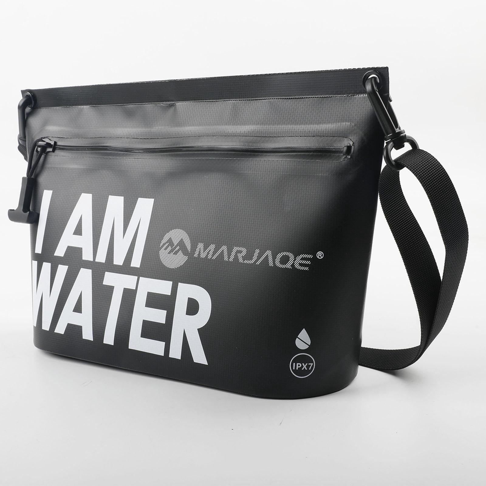 QccHieUs Waterproof Dry Bag Handbag Handle Bag with Adjustable Waist Strap Tote Pouch for Black