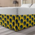 thumbnail image 1 of Animals Bed Skirt, Blue Elephant Patterns African Style Snouts and Horns, Elastic Bedskirt Dust Ruffle Wrap Around for Bedding Decor, 4 Sizes, Dark Blue Earth Yellow, by Ambesonne, 1 of 2