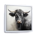 thumbnail image 2 of Designart "Smoky Black Cow Portrait I" Animals Framed Wall Art - Black Cow Living Room Framed Canvas Art, 2 of 6