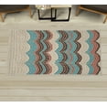 thumbnail image 1 of Tiles Decorative Rug, Gradient Colored Mosaic Waves Setting Antique Roman Royal Dated Retro Patterns, Quality Carpet for Bedroom Dorm and Living Room, 6 Sizes, Turquoise Brown, by Ambesonne, 1 of 1