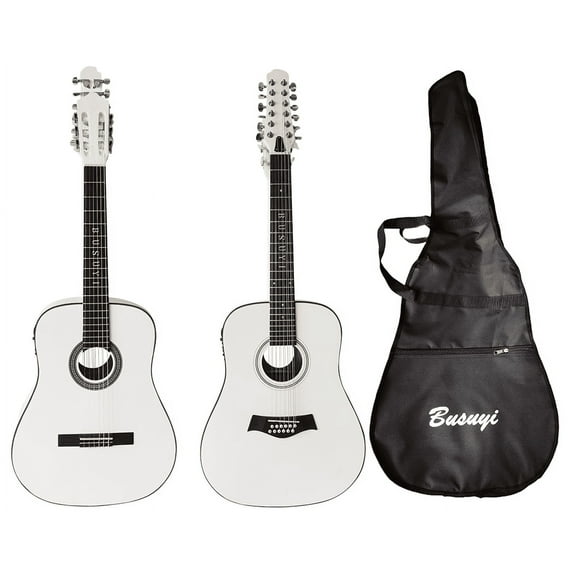 6 String Classical 12 String Acoustic Double Neck, Double Sided Busuyi Guitar 2023 NPT (Left Hand)   Bag