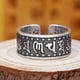 thumbnail image 4 of Anillo De Declaración De Sutra Tibetano Budista De Plata Para Hombres Y Mujeres, Anillo Ajustable Con Apertura De Anillo De Dedo matsuzay AP007016-01, 4 of 6