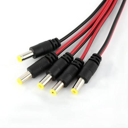 

DC Power Cable 12V Camera Power Connector Black And Red 10Pcs For CCTV Security Camera