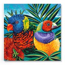 Epic Art 'Birds in Paradise II' by Carolee Vitaletti, Acrylic Glass Wall Art, 24"x24"