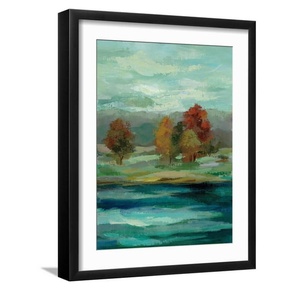 Art.com Malachite Lake I Art Print by Silvia Vassileva, Black Frame Wall Art, 17" x 21"