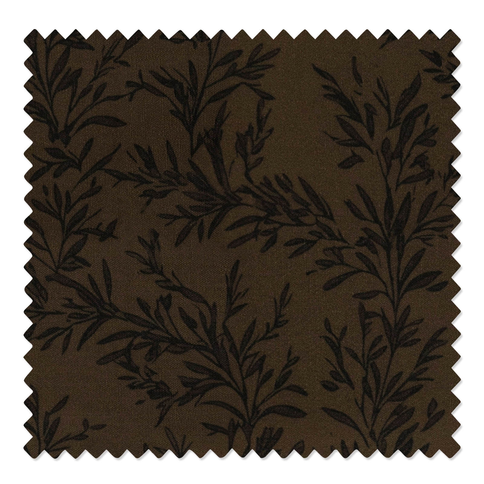 TWOPAGES 42 X 96 Inches Long Drape 1 Panel Pinch Pleat Light Filtering Linen Blend Leaves Print Curtain for Living Room, Bronze