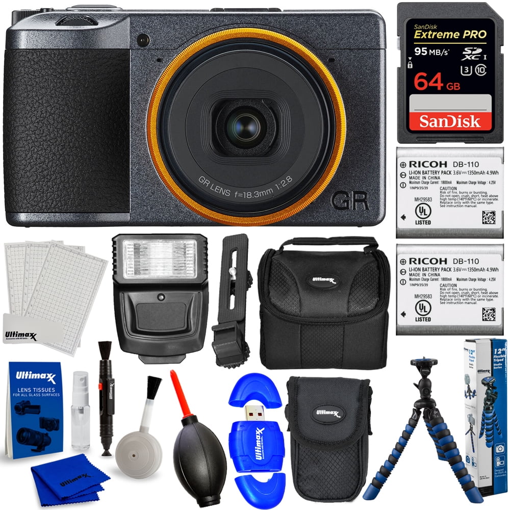 Ricoh GR III Street Edition Digital Camera 01097 + 64GB + Flash