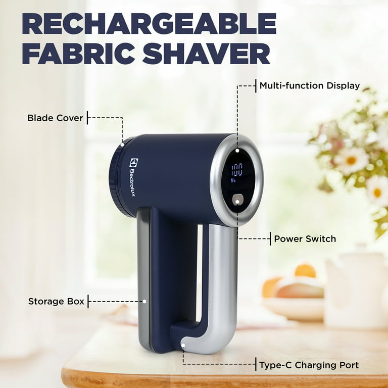 HKEEY Fabric Shaver Lint Remover, Rechargeable Fabric Lint Shaver Defuzzer  with 2in1 Replaceable Stainless Steel 3-Leaf Blades, Remove Clothes Fuzz