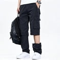 thumbnail image 3 of Men Stretch Multi Pocket Cargo Pants Straight Leg Zip Off Water Repellent Lightweight Travel Pants, 3 of 9