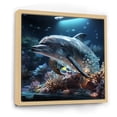thumbnail image 2 of Designart "Joyful Dolphin Delight I" Animals Dolphin Floater Framed Canvas Wall Art, 2 of 5