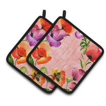 Caroline's Treasures Poppy Flowers Pair of Pot Holders