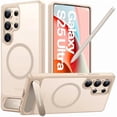 thumbnail image 1 of Chenchen Strong Magnetic & Seamless Stand for Samsung Galaxy S25 Ultra Case, Fit for MagSafe, Mil-Grade Drop Protection, Kickstand for Samsung Galaxy S25 Ultra Case, Translucent Back/Gold Edge, 1 of 1