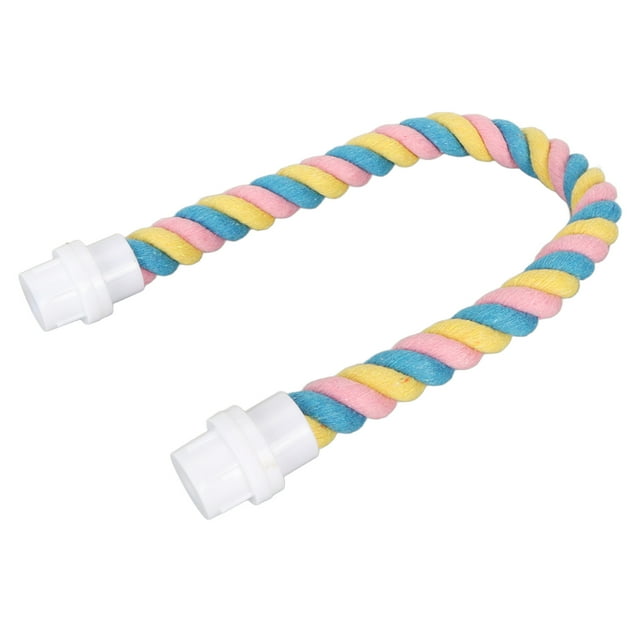 Rope Perch, Comfortable Cotton Rope Multipurpose Colorful Rope Perches Toy for Parakeets for Small Medium Parrots S 9.6in,M 16.3in,L 23.6in