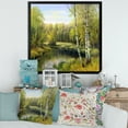 thumbnail image 3 of Designart 'The River In Silent Green Nature Through Birches' Traditional Framed Art Print, 3 of 4