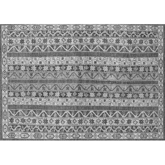 Ahgly Company Indoor Rectangle Abstract Gray Modern Area Rugs, 6' x 9'