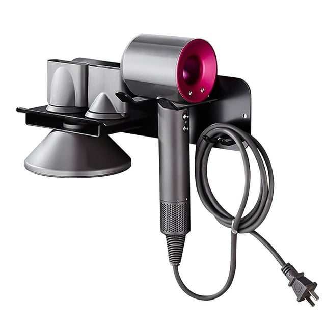 Soporte para Secadora de Pelo Supersonic | Organizador de Baño de Acero Inoxidable | Soporte de Pared para Dos Boquillas, Difusor, Secador y Enchufe de Alimentación