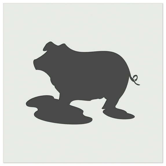 Pig in Mud Solid DIY Cookie Wall Craft Stencil - 4.5 Inch