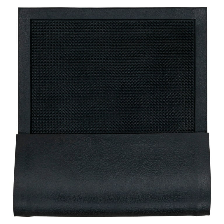 Ottomanson DirtOff Black Pins Design Rectangle Rubber Door Mat - 18 x 30