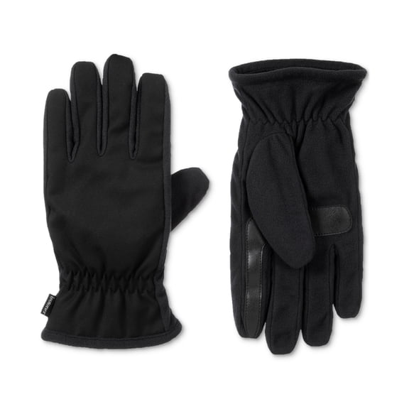 Isotoner Signature Mens Touchscreen Water Repellant Stretch Gloves Black Medium