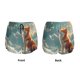 thumbnail image 3 of Balery Starry Sky Cloud Fox Pantalones cortos deportivos para mujer con forro y dos bolsillos, elásticos, para entrenamiento, gimnasio, yoga-X-Large, 3 of 7