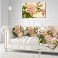 thumbnail image 3 of Designart Pink Flower Illustration - Floral Painting Throw Pillow - 12x20, 3 of 5