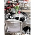thumbnail image 4 of Outdoor Tablecloth with Umbrella Hole and Zipper, Christmas Black Round Table Cloth 60 Inch Waterproof Tablecloth, White Xmas Tree Elk Winter Snowflake Picnic Table Cover for Patio Camping, 4 of 7