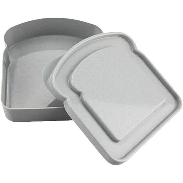 Sandwich Storage Box Toast Shape Bread Container Portable Plastic Lunch Box with Lid Good Sealing Toast Box Reusable Dessert Container(Gray), AM0XEX0F53QUS