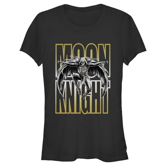 Junior's Marvel: Moon Knight Jump Sketch Graphic Tee Black X Large