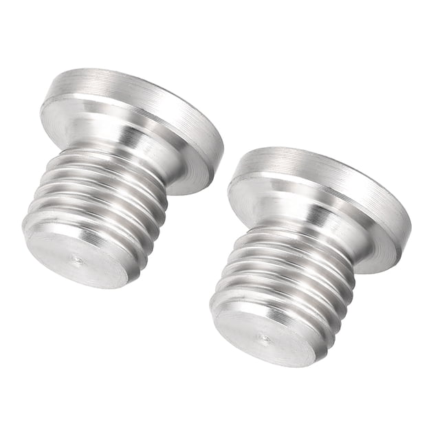 Tapón ciego de Uxcell con cabeza hexagonal interna y brida - M22 x 1.5 macho, accesorio de tubería de acero inoxidable, rosca 2 piezas 0.59 pulgadas x 0.67 pulgadas (L x D máx.)