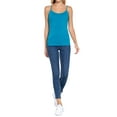 thumbnail image 2 of Juniors Solid Plain Adjustable Spaghetti Strap Layering Cropped Camisole Tank Top (Ocean Turquoise, L), 2 of 4