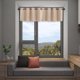 thumbnail image 1 of Cortinas opacas Qnjujn para cocina, cenefa de 35 cm de largo, con textura para ventana, para cocina, baño y lavandería, con ojales superiores en beige., 1 of 8