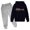 Light Gray, variant on Toddler Boy Casual Clothing Set Autumn and Winter Letter Printed Long Sleeve Hoodie Sweatshirt and Pants Cute Sets Size 3-4T ,Black