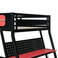 thumbnail image 6 of Mirightone Full over Full Bunk Bed with Two Gaming Desks, Adult Gaming Bunk Bed with Pegboard, Full Gaming Bunk Bed for Gamer, Red, 6 of 7