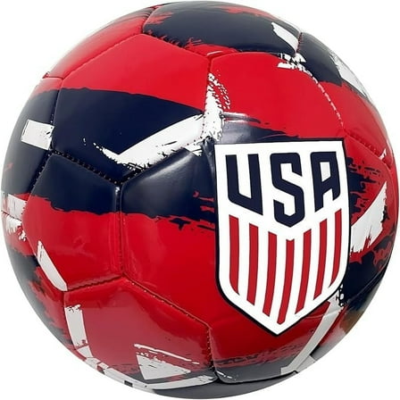 Icon Sports U.S. Soccer Ball, Size 5, Red/White/Blue Brushstroke