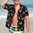 thumbnail image 4 of Uemuo Flowers Printed Regular Fit Short Sleeve Casual Hawaiian Shirt for Men,Aloha shirt,Tropical shirt,Floral print shirt,Vacation Beach shirt-XX-Large, 4 of 9