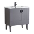 thumbnail image 2 of Fine Fixtures Collection Vénitienne - Meuble-Lavabo de Salle de Bain 30 Pouces Gris Roche Simple, Poignées Noires., 2 of 4