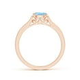 thumbnail image 2 of ANGARA Natural Oval Aquamarine Solitaire Ring with Diamonds in 14K Rose Gold for Women (Size-6x4mm) | March Birthstone, Birthday, Anniversary, Jewelry Gift for Women | Natural Aquamarine Ring, 2 of 9