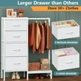 thumbnail image 6 of Dresser with Hanging Rack, 4 Drawers Small Closet for Bedroom, Reversible Fabric Chest of Drawers with Clothes Rack, Tall Storage Tower, Sturdy Frame, White, 44''H, 6 of 9