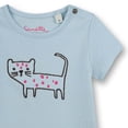 thumbnail image 2 of Sanetta Camiseta niñas - Bebé, Manga corta, Cuello redondo, Botón a presión, Bordado, 56-92 Azul 68, 2 of 3