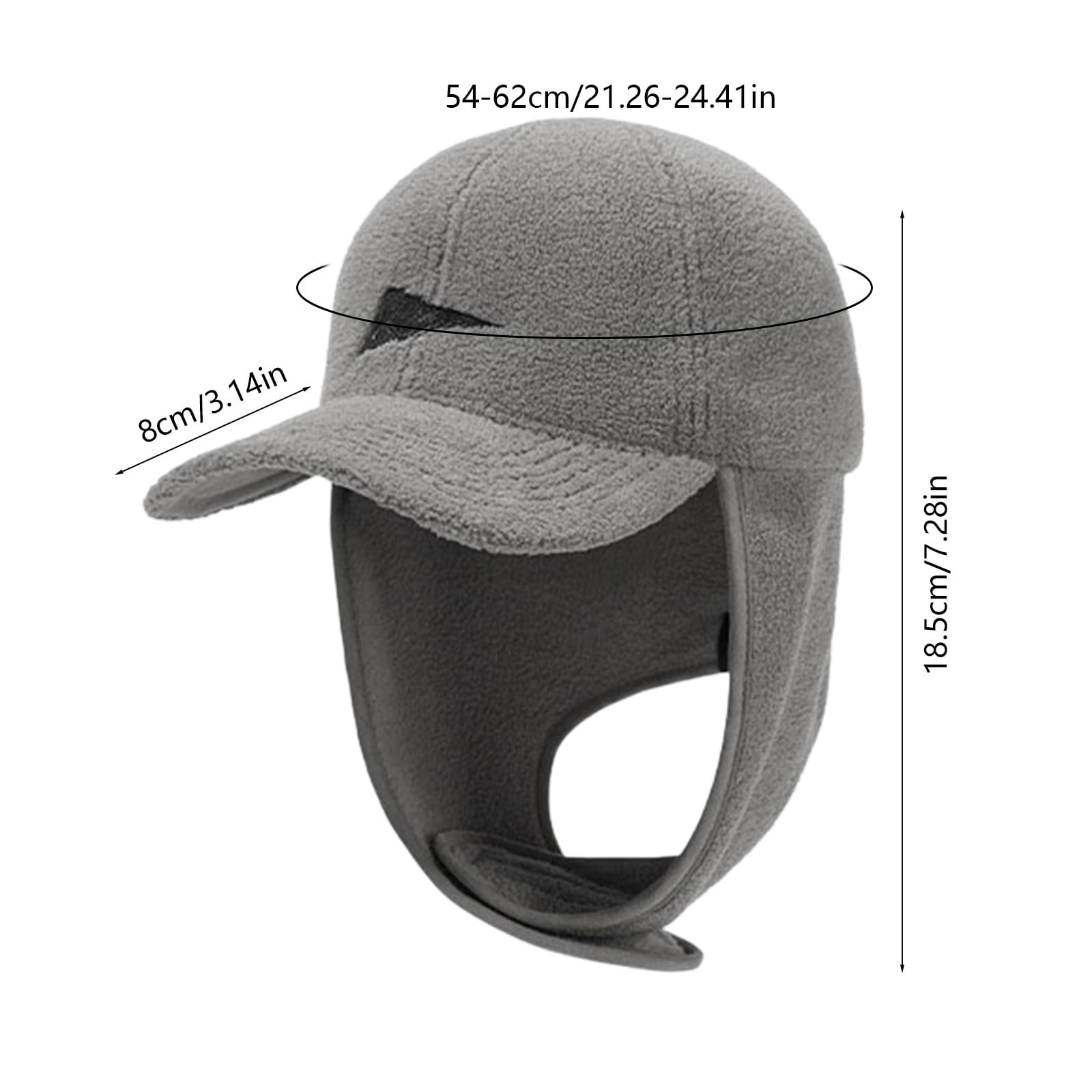 Winter Hat with Ear Flaps for Men and Women, Thermal Fleece Lined Beanie for Cold Weather, Windproof Ski Snowboard Skating Outdoor Sports, Adjustable Knit Cuff Trapper Hat with Foldable Ear Covers