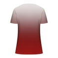 thumbnail image 4 of TKLPEHG Womens Short Sleeve Shirts V-Neck Button Plus Size Tshirt Casual Lightweight Comfy Gradient Color Print Fashion Loose Short Sleeve T Shirt Summer Clothes Blouses (Red,XL), 4 of 5