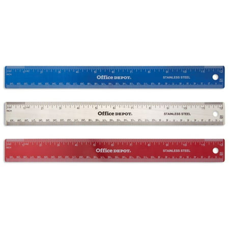 Best Office Depot® Brand Stainless Steel Ruler, 12", Assorted Colors (No Color Choice) deal