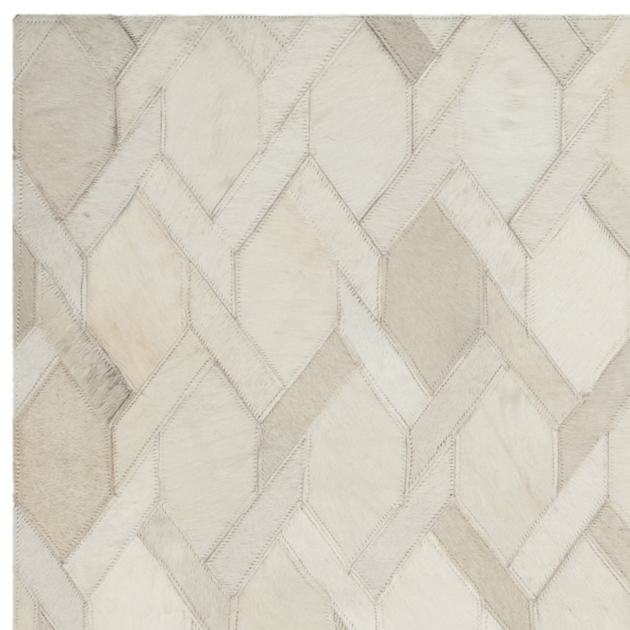SAFAVIEH Studio Leather Pinwheel Geometric Area Rug, Ivory, 3' x 5'
