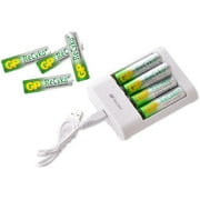 8 GP Recyko AA 2000mAh NiMH 1.2V Rechargable Batteries with AA and AAA USB Charger