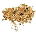 thumbnail image 4 of 100 piezas de aretes de hierro con almohadilla plana de 6 mm y 100 piezas de cierre de arete Luz de oro, 4 of 9